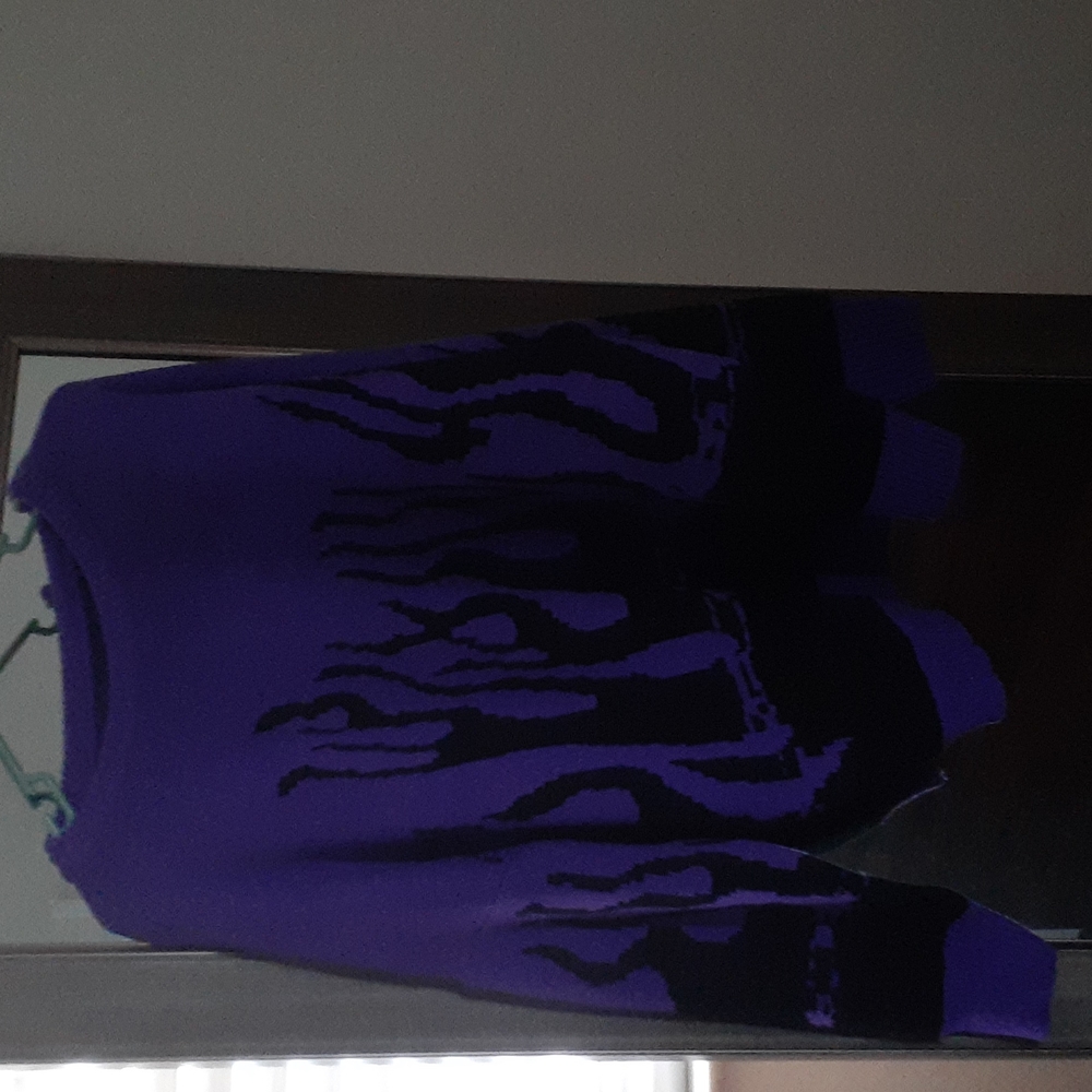 Purple Rising Flames Sweater